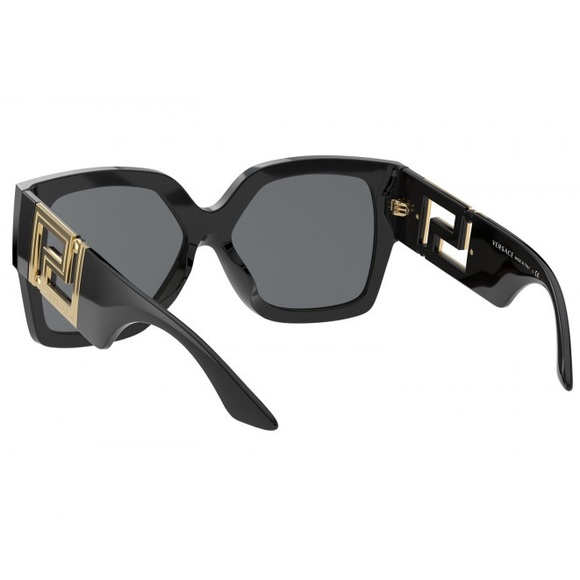 Versace: Greca Logo Oversized Gold Sunglasses - Picture 13 of 14